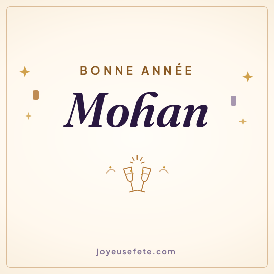 Image carrée « Bonne année Mohan » pour WhatsApp