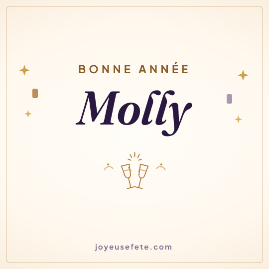 Image carrée « Bonne année Molly » pour WhatsApp