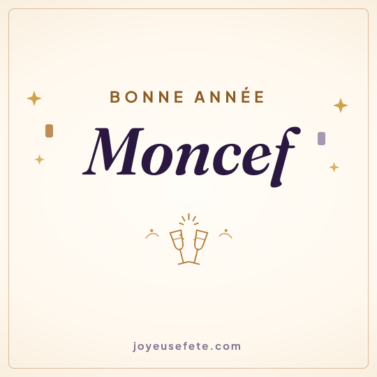 Image carrée « Bonne année Moncef » pour WhatsApp