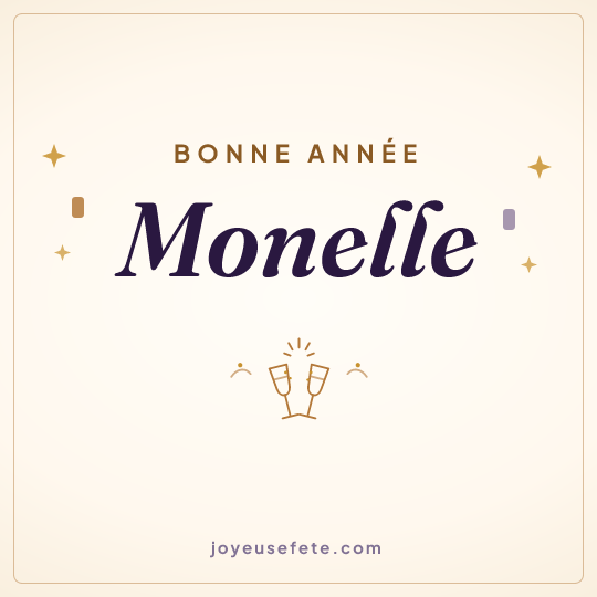Image carrée « Bonne année Monelle » pour WhatsApp
