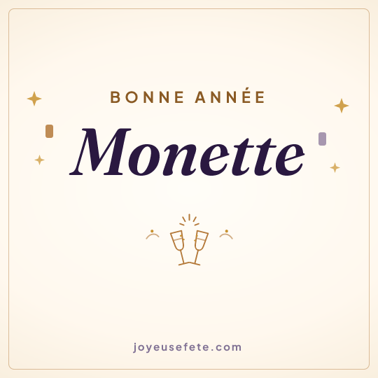 Image carrée « Bonne année Monette » pour WhatsApp