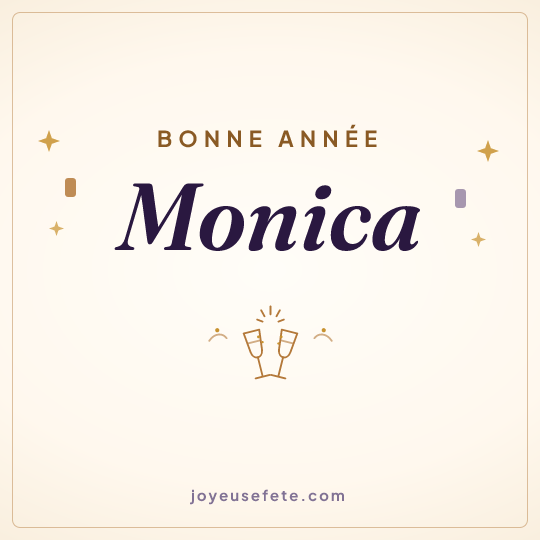 Image carrée « Bonne année Monica » pour WhatsApp