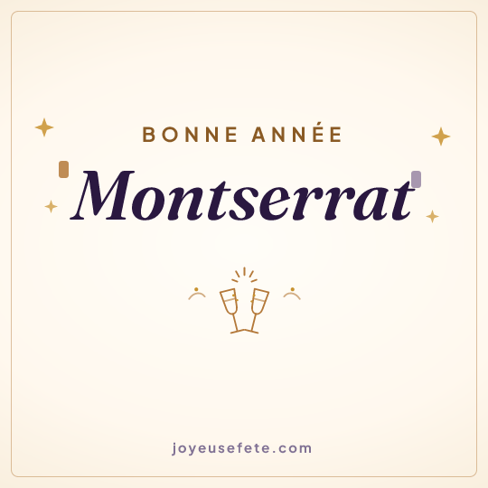 Image carrée « Bonne année Montserrat » pour WhatsApp