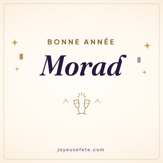 Image carrée « Bonne année Morad » pour WhatsApp