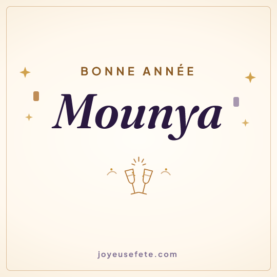 Image carrée « Bonne année Mounya » pour WhatsApp