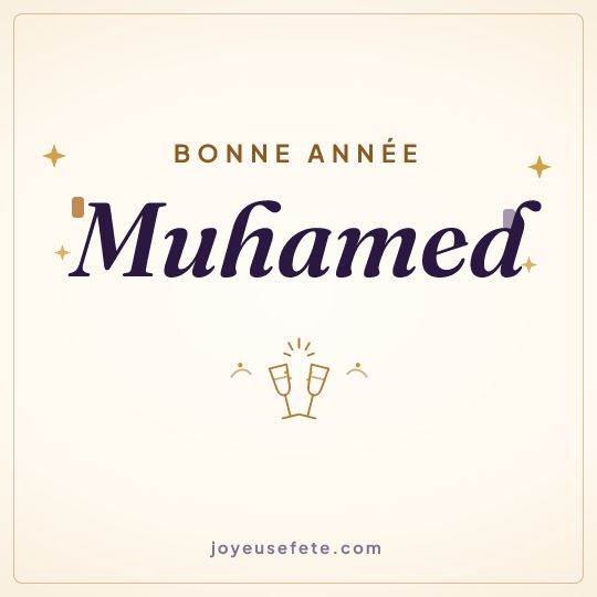 Image carrée « Bonne année Muhamed » pour WhatsApp