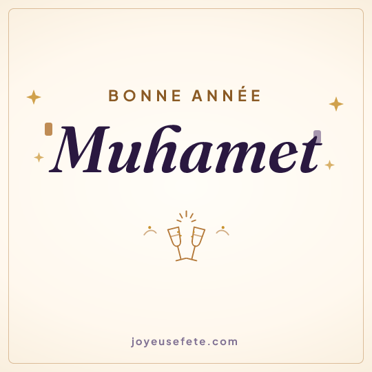 Image carrée « Bonne année Muhamet » pour WhatsApp