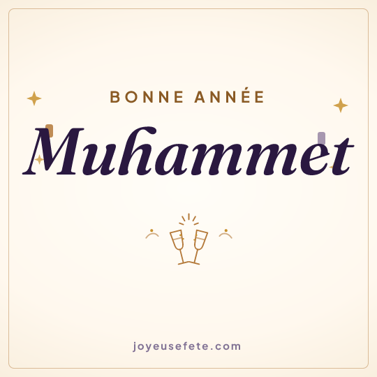 Image carrée « Bonne année Muhammet » pour WhatsApp