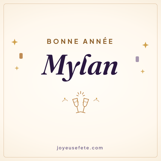 Image carrée « Bonne année Mylan » pour WhatsApp
