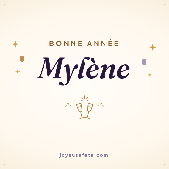 Image carrée « Bonne année Mylène » pour WhatsApp