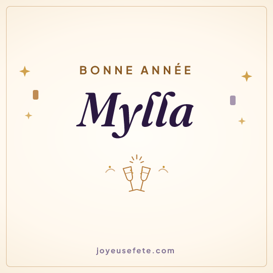 Image carrée « Bonne année Mylla » pour WhatsApp