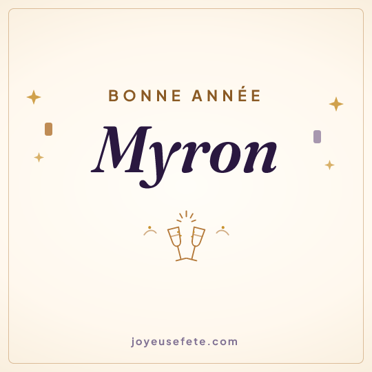 Image carrée « Bonne année Myron » pour WhatsApp