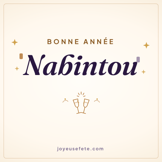 Image carrée « Bonne année Nabintou » pour WhatsApp