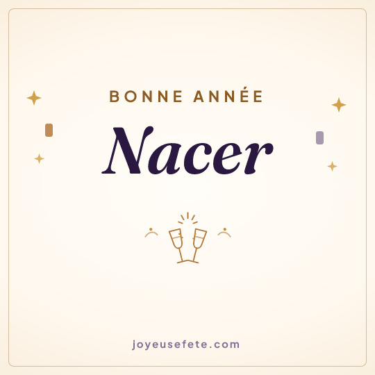 Image carrée « Bonne année Nacer » pour WhatsApp