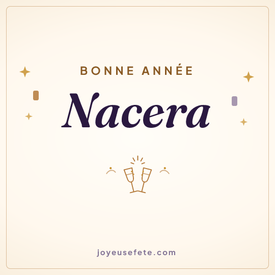 Image carrée « Bonne année Nacera » pour WhatsApp