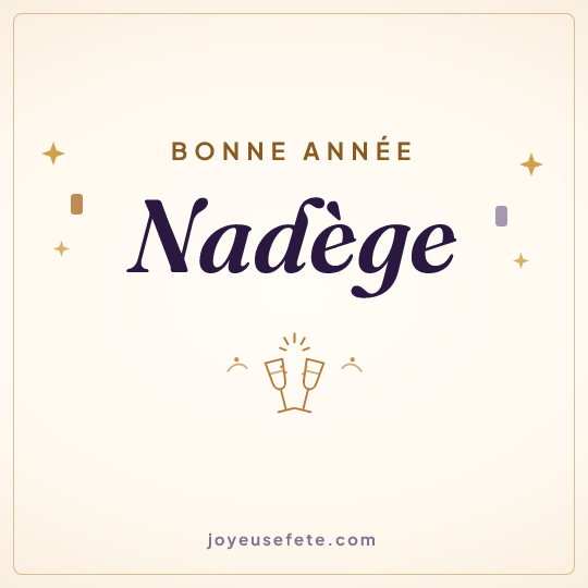 Image carrée « Bonne année Nadège » pour WhatsApp