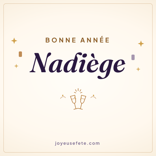 Image carrée « Bonne année Nadiège » pour WhatsApp