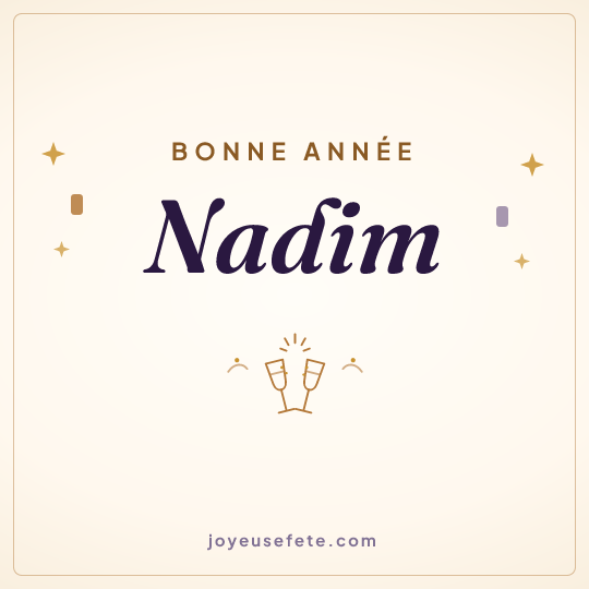 Image carrée « Bonne année Nadim » pour WhatsApp