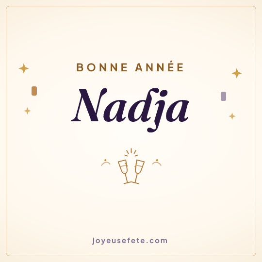 Image carrée « Bonne année Nadja » pour WhatsApp