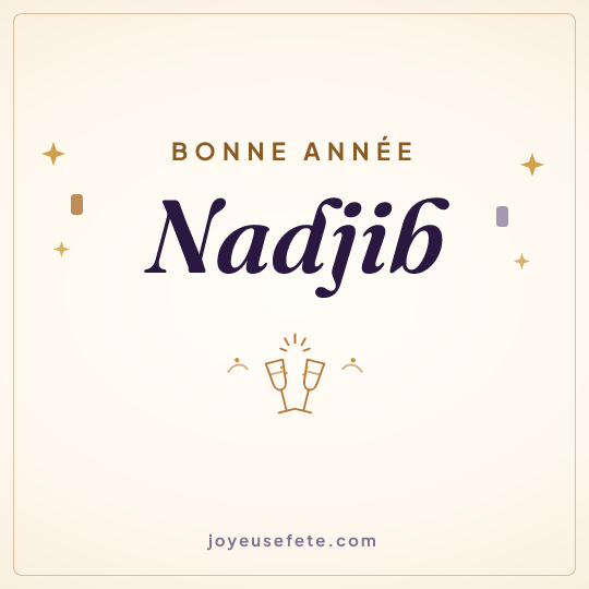 Image carrée « Bonne année Nadjib » pour WhatsApp