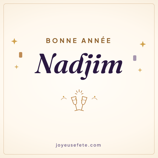 Image carrée « Bonne année Nadjim » pour WhatsApp