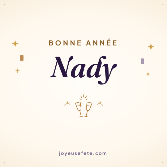 Image carrée « Bonne année Nady » pour WhatsApp