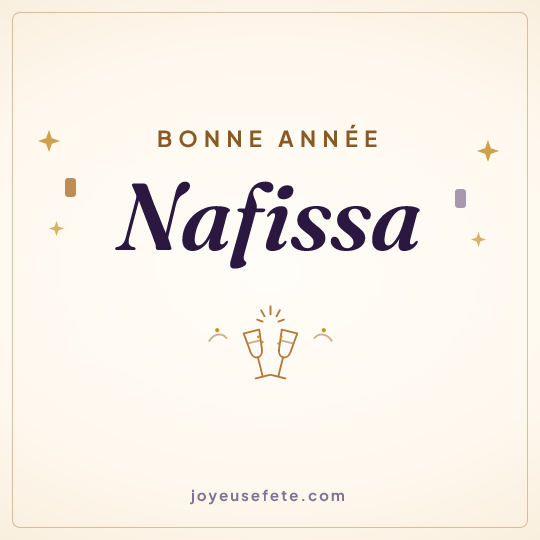 Image carrée « Bonne année Nafissa » pour WhatsApp