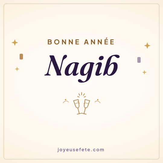 Image carrée « Bonne année Nagib » pour WhatsApp