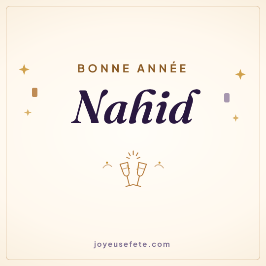 Image carrée « Bonne année Nahid » pour WhatsApp