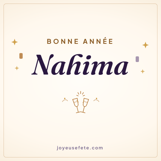 Image carrée « Bonne année Nahima » pour WhatsApp
