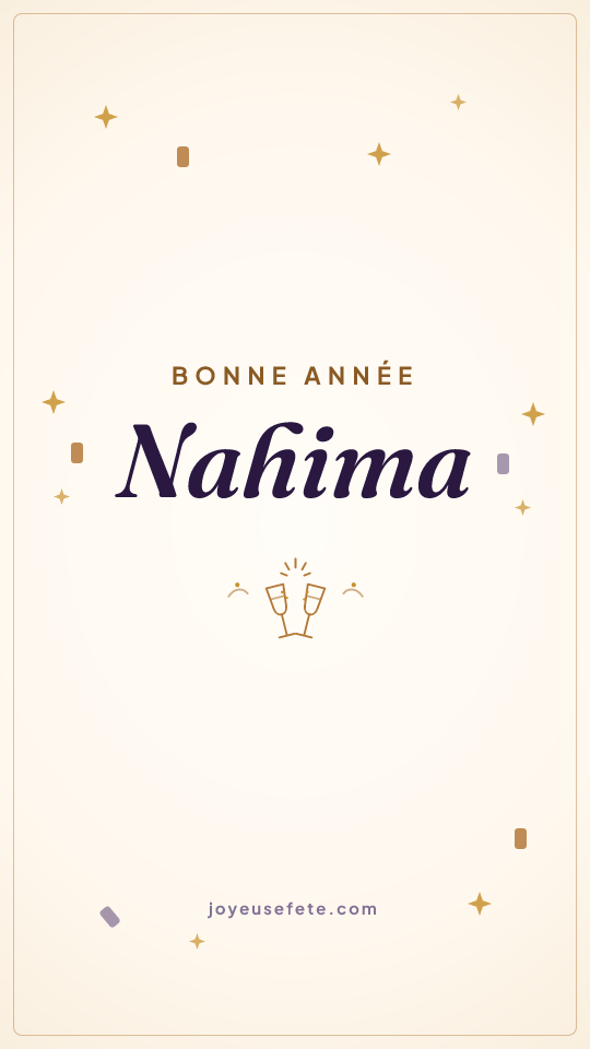 Image « Bonne année Nahima » au format story