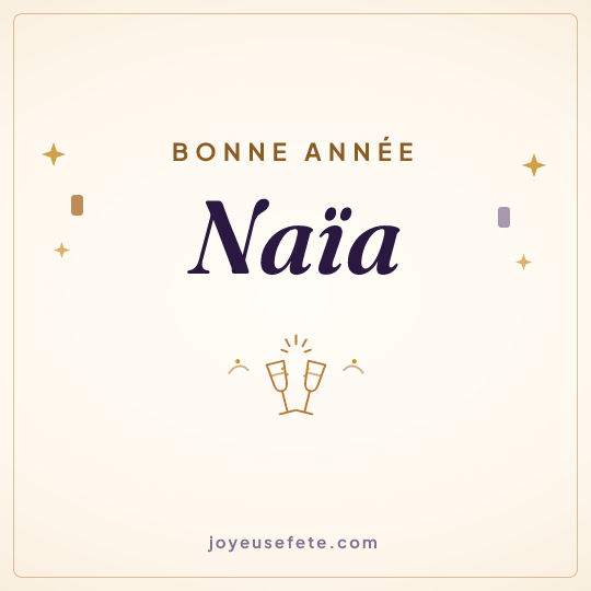 Image carrée « Bonne année Naïa » pour WhatsApp