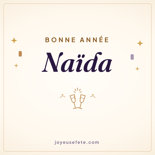 Image carrée « Bonne année Naïda » pour WhatsApp