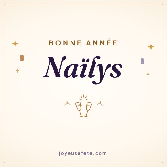 Image carrée « Bonne année Naïlys » pour WhatsApp