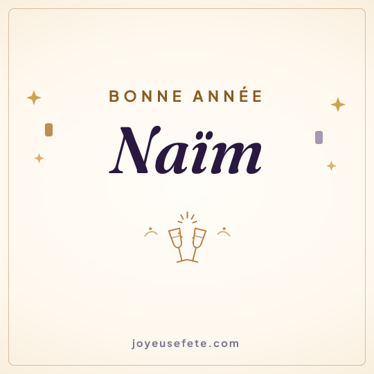 Image carrée « Bonne année Naïm » pour WhatsApp