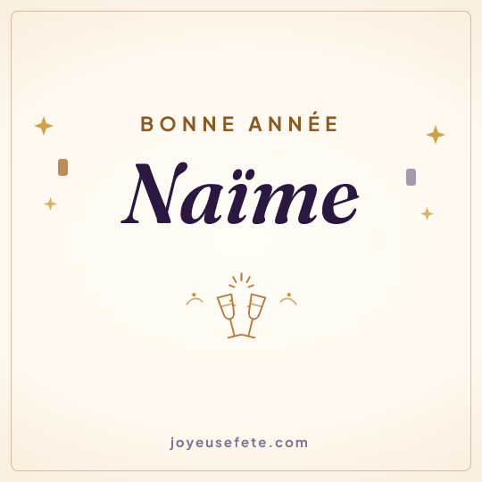 Image carrée « Bonne année Naïme » pour WhatsApp