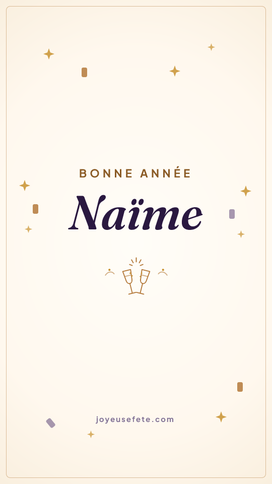 Image « Bonne année Naïme » au format story