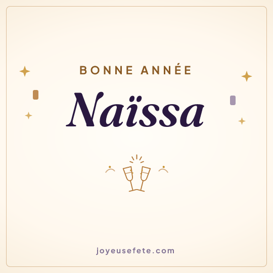 Image carrée « Bonne année Naïssa » pour WhatsApp