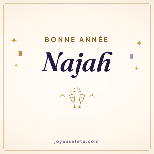 Image carrée « Bonne année Najah » pour WhatsApp