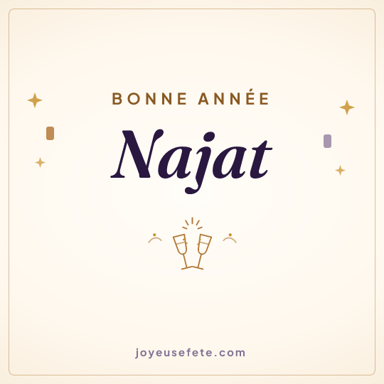 Image carrée « Bonne année Najat » pour WhatsApp