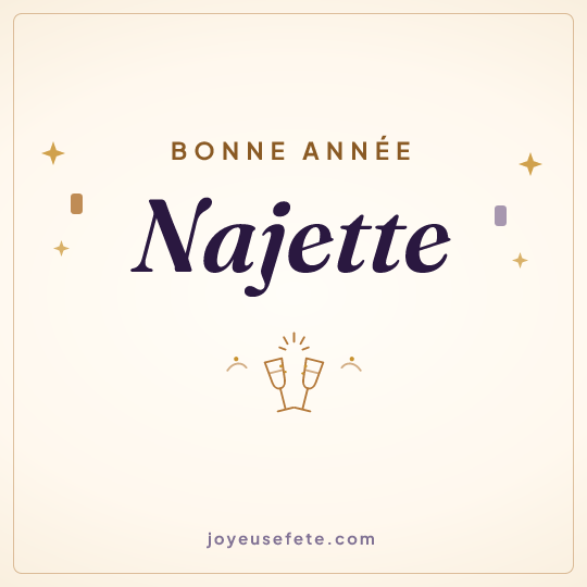 Image carrée « Bonne année Najette » pour WhatsApp