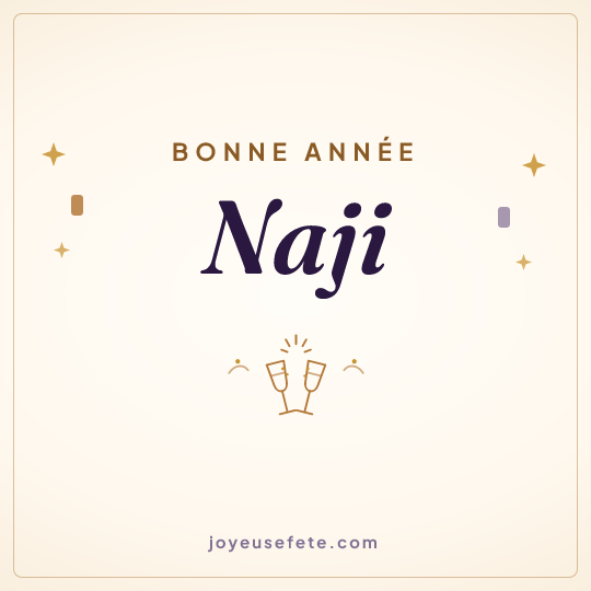 Image carrée « Bonne année Naji » pour WhatsApp