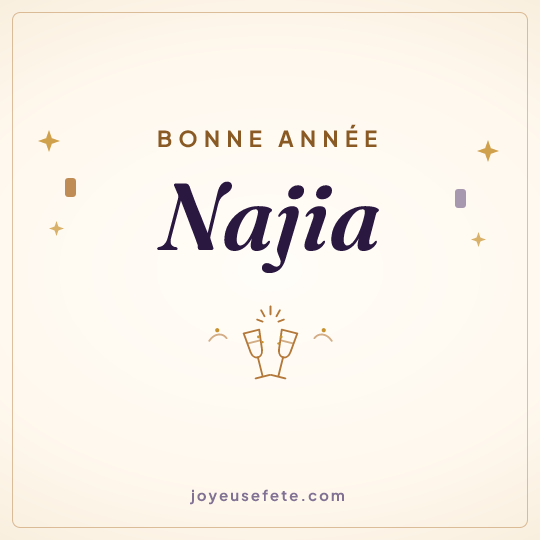 Image carrée « Bonne année Najia » pour WhatsApp