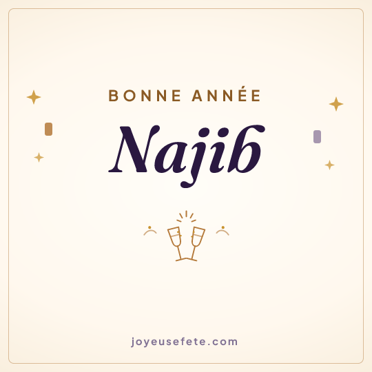 Image carrée « Bonne année Najib » pour WhatsApp