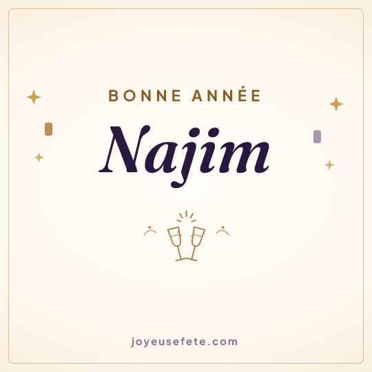Image carrée « Bonne année Najim » pour WhatsApp