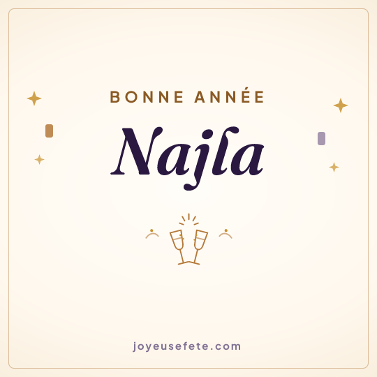 Image carrée « Bonne année Najla » pour WhatsApp