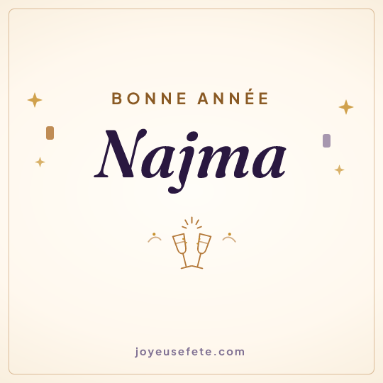 Image carrée « Bonne année Najma » pour WhatsApp