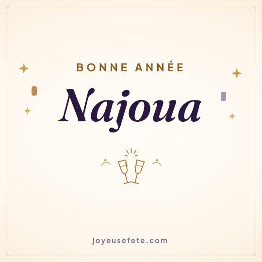 Image carrée « Bonne année Najoua » pour WhatsApp