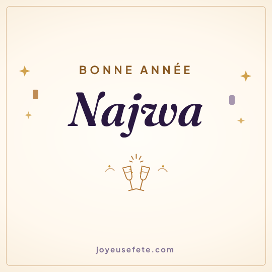 Image carrée « Bonne année Najwa » pour WhatsApp
