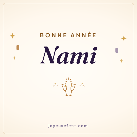 Image carrée « Bonne année Nami » pour WhatsApp